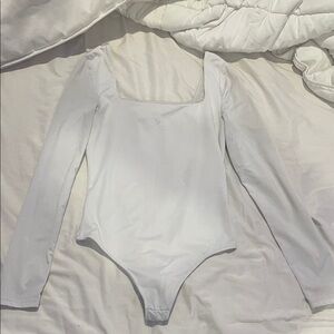 White Long Sleeve Kids One Piece